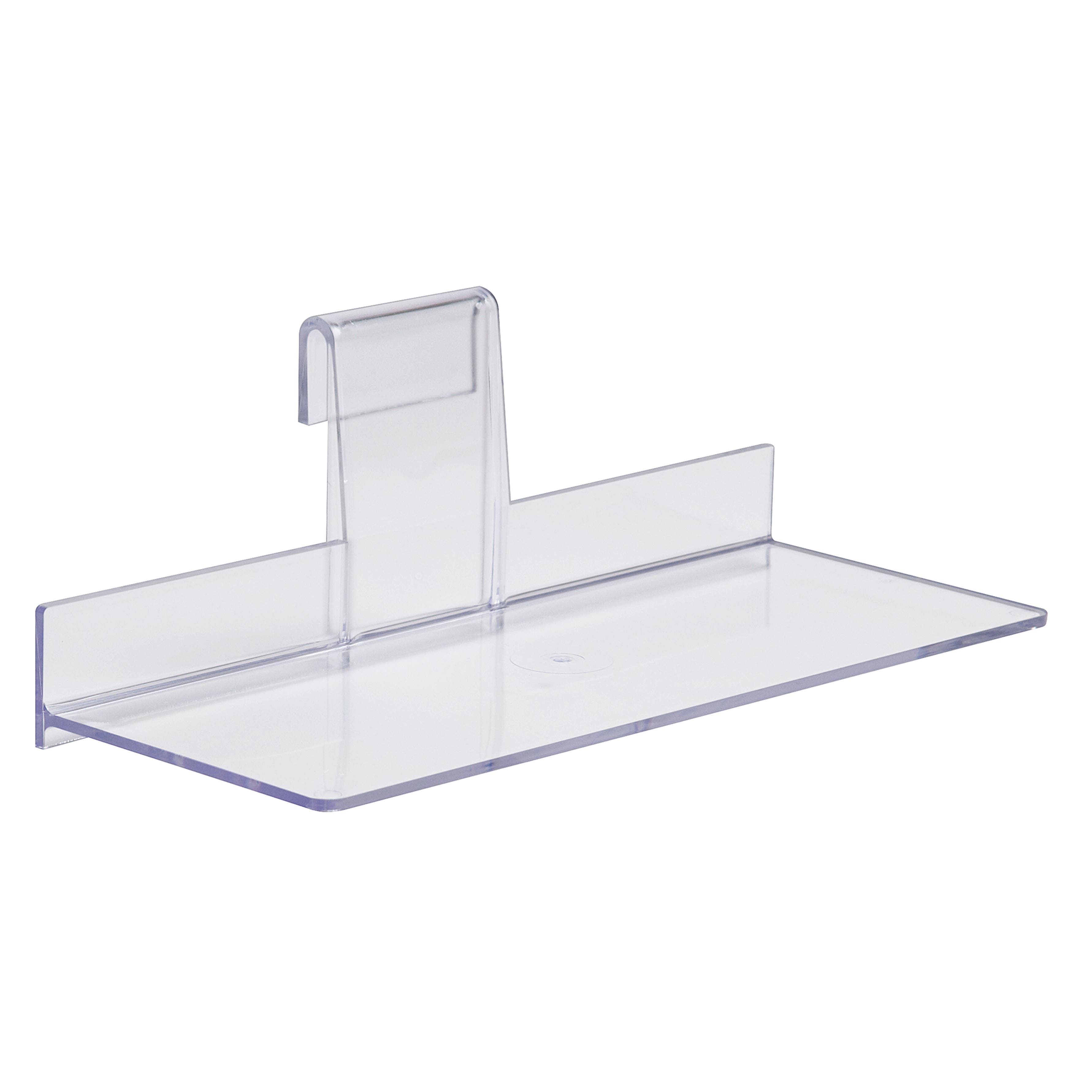 100 Pieces Slatwall 12 Inch x 6 Inch  Flat Styrene Clear Acrylic Shoe Shelf 