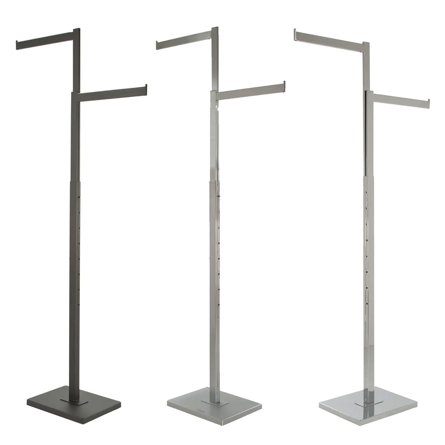 NEW 2 WAY STRAIGHT ARM HEAVY DUTY CLOTHES RAIL GARMENT STAND 