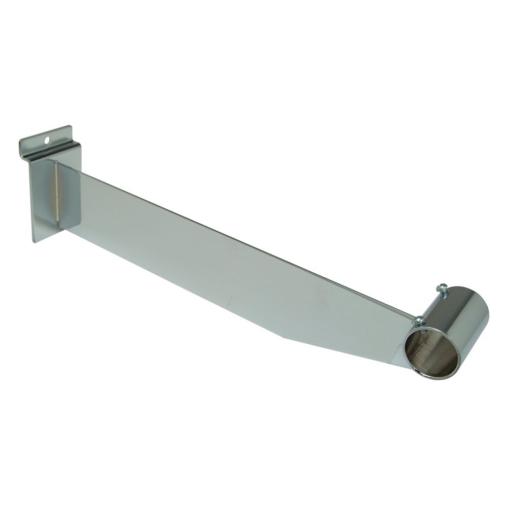 12" Chrome Hangrail Bracket Rectangle for Slatwall 30010 