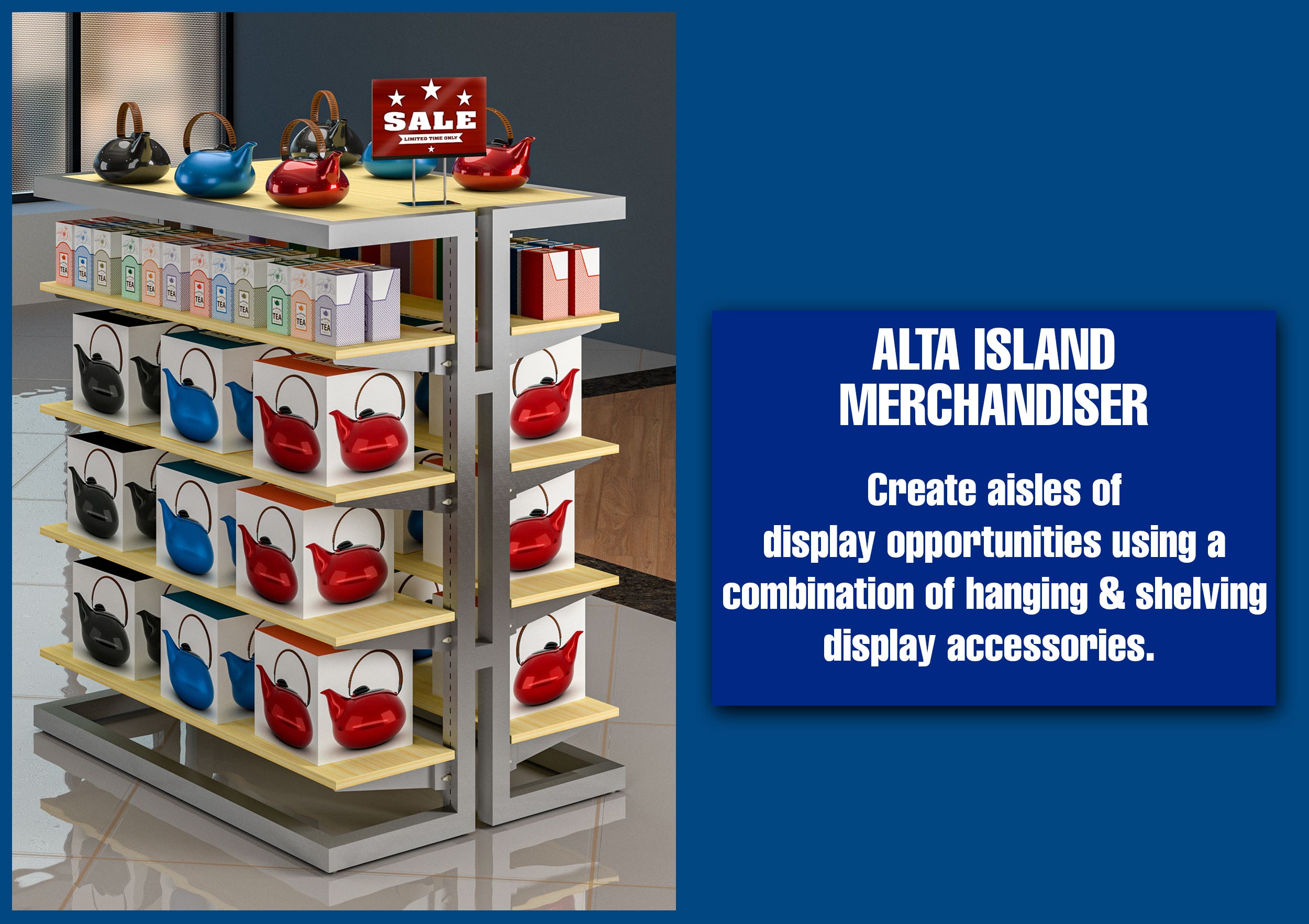 alta display system island merchandiser